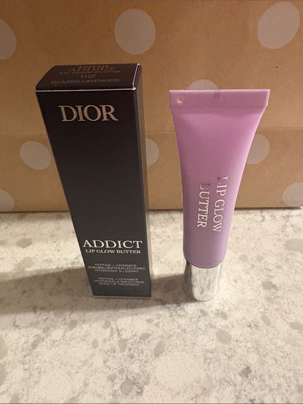 NWT & box Dior Addict Lip Glow Butter 102 Glazed Lavender, full size *no charm